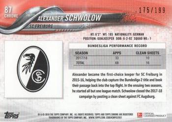 2018-19 Topps Chrome Bundesliga - Blue #87 Alexander Schwolow Back