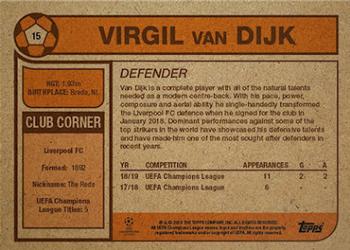 2019 Topps Living UEFA Champions League #15 Virgil van Dijk Back