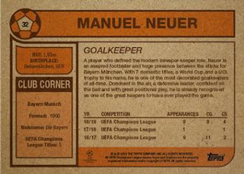 2019 Topps Living UEFA Champions League #32 Manuel Neuer Back