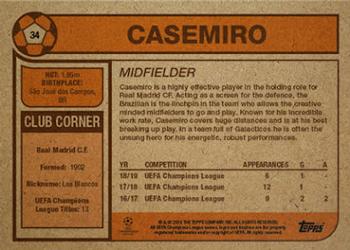 2019 Topps Living UEFA Champions League #34 Casemiro Back