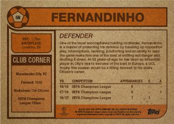 2019 Topps Living UEFA Champions League #59 Fernandinho Back
