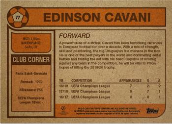 2019 Topps Living UEFA Champions League #77 Edinson Cavani Back