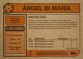 2019 Topps Living UEFA Champions League #99 Angel Di Maria Back