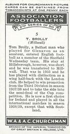 1939 Churchman's Association Footballers 2nd Series #5 Tom Brolly Back