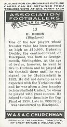 1939 Churchman's Association Footballers 2nd Series #13 Ephraim Dodds Back
