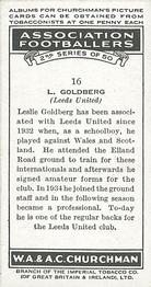 1939 Churchman's Association Footballers 2nd Series #16 Leslie Goldberg Back