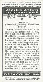 1939 Churchman's Association Footballers 2nd Series #31 Thomas Manley Back