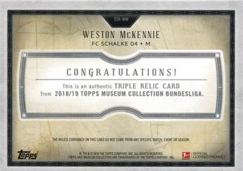 2018-19 Topps Bundesliga Museum Collection - Single Player Triple Relics Ruby #STR-WM Weston McKennie Back