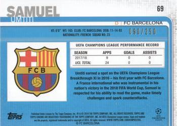 2018-19 Topps Chrome UEFA Champions League - Purple Refractors #69 Samuel Umtiti Back