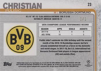2018-19 Topps Chrome UEFA Champions League - SuperFractors #23 Christian Pulisic Back