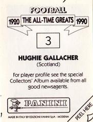 1990 Panini Football The All-Time Greats (1920-1990) #3 Hughie Gallacher Back