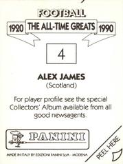 1990 Panini Football The All-Time Greats (1920-1990) #4 Alex James Back
