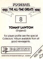 1990 Panini Football The All-Time Greats (1920-1990) #8 Tommy Lawton Back