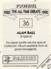 1990 Panini Football The All-Time Greats (1920-1990) #36 Alan Ball Back