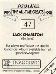 1990 Panini Football The All-Time Greats (1920-1990) #47 Jack Charlton Back