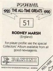 1990 Panini Football The All-Time Greats (1920-1990) #51 Rodney Marsh Back