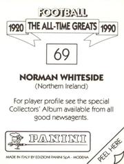 1990 Panini Football The All-Time Greats (1920-1990) #69 Norman Whiteside Back