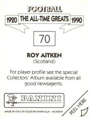 1990 Panini Football The All-Time Greats (1920-1990) #70 Roy Aitken Back