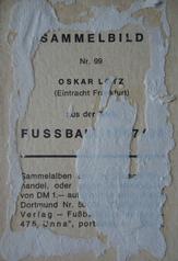 1967-68 Bergmann Fussball #99 Oskar Lotz Back