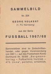 1967-68 Bergmann Fussball #204 Georg Volkert Back