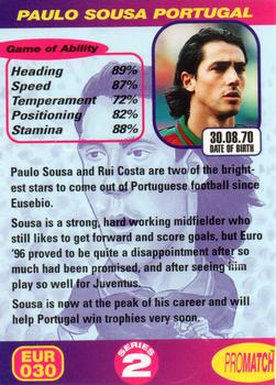 1997 Pro Match - Embossed Eurostar #EUR030 Paulo Sousa Back