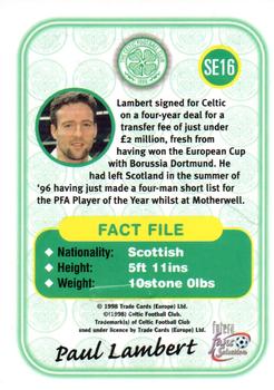 1997-98 Futera Celtic Fans Selection - Embossed Foil #SE16 Paul Lambert Back