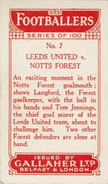 1928 Gallaher Ltd Footballers #7 Leeds United v Nottingham Forest Back