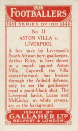1928 Gallaher Ltd Footballers #21 Aston Villa v Liverpool Back