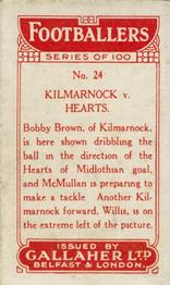 1928 Gallaher Ltd Footballers #24 Kilmarnock v Heart of Midlothian Back