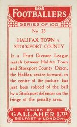 1928 Gallaher Ltd Footballers #25 Halifax Town v Stockport County Back