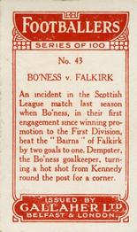 1928 Gallaher Ltd Footballers #43 Bo'ness v Falkirk Back