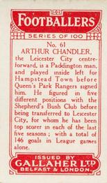 1928 Gallaher Ltd Footballers #61 Arthur Chandler Back