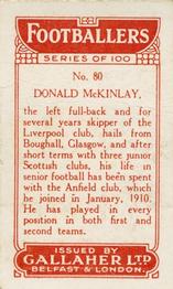 1928 Gallaher Ltd Footballers #80 Donald McKinlay Back