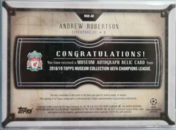 2018-19 Topps Museum Collection UEFA Champions League - Museum Autograph Relics #MAR-AR Andrew Robertson Back