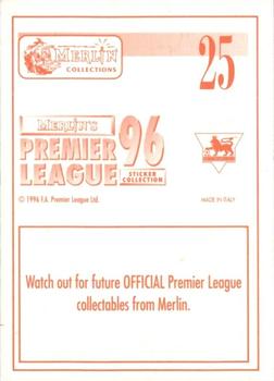 1995-96 Merlin's Premier League 96 #25 Alan Shearer Back
