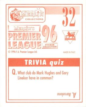 1995-96 Merlin's Premier League 96 #32 Peter Schmeichel Back