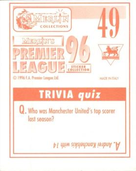 1995-96 Merlin's Premier League 96 #49 Ryan Giggs Back