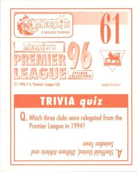 1995-96 Merlin's Premier League 96 #61 Des Lyttle Back