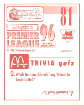 1995-96 Merlin's Premier League 96 #81 Club Emblem Back