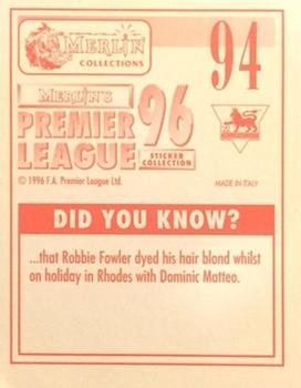 1995-96 Merlin's Premier League 96 #94 Jason McAteer Back