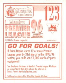 1995-96 Merlin's Premier League 96 #123 Brian Deane Back