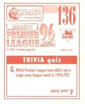 1995-96 Merlin's Premier League 96 #136 Shaka Hislop Back