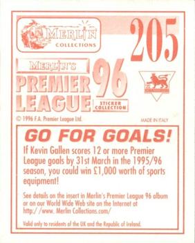 1995-96 Merlin's Premier League 96 #205 Kevin Gallen Back