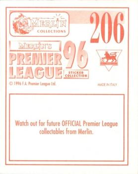 1995-96 Merlin's Premier League 96 #206 Club Programme Back