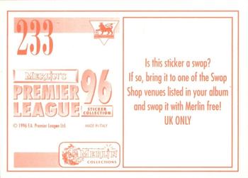 1995-96 Merlin's Premier League 96 #233 Vinnie Jones Back