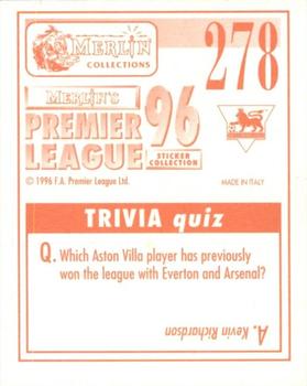 1995-96 Merlin's Premier League 96 #278 Frank Sinclair Back