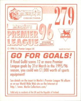 1995-96 Merlin's Premier League 96 #279 Ruud Gullit Back