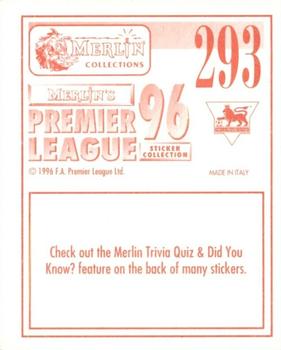 1995-96 Merlin's Premier League 96 #293 Club Programme Back