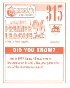 1995-96 Merlin's Premier League 96 #315 Glenn Helder Back