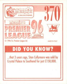 1995-96 Merlin's Premier League 96 #370 Tony Cottee Back